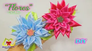 Como hacer Flores de List&oacute;n🌸Increible truco con Aguja.😲No creer&aacute;s lo F&aacute;cil de hacer P&eacute;talos/Picos👍