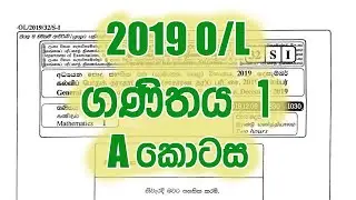 O/L Maths 2019 pass-paper - Part 1
