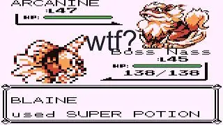Pokemon Red/Blue - Blaine Super Potion oddity