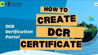 HOW TO CREATE DCR CERTIFICATE