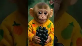 &ldquo;Baby Monkey&rsquo;s Grapes Obsession 🍇😂 | YUMKEY Cute & Funny Shorts&rdquo;