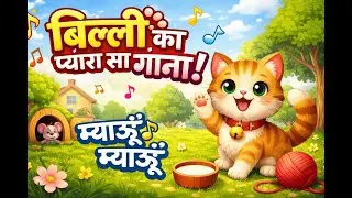 बिल्ली का प्यारा सा गाना 🐱 | म्याऊँ म्याऊँ Cat Song | Kids Hindi Rhymes 🎵