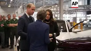 Prince William operates factory machine, Kate tests off-road driving skills, in visit to Jaguar Land