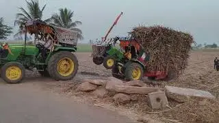 Heavy loaded sugar cane trolly 🔥🔥😱😱🔥🔥