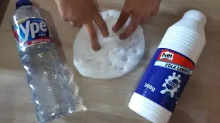 SLIME COM COLA BRANCA E DETERGENTE /COMO FAZER CLEAR SLIME