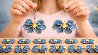 I transformed an old pair of jeans into 20 amazing earrings ♻️✨