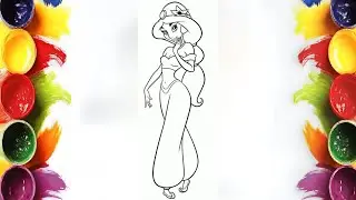 Relaxing Learning: How to Color Princess Jasmine | Mini Artist Coloring Tutorial