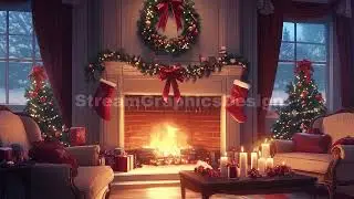 Animated Background | Cozy Christmas Room | Warm Fireplace Scene | Twitch, VTuber, Stream, Loop