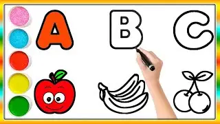 ABC Fruits Drawing, Painting and Coloring for Kids & Toddlers | Draw, Paint and Learn #abcdsong #abc