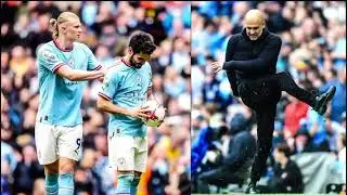 Angry Pep Guardiola vs Haaland the tunnel after Gundogan penalty miss vs Leeds