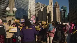 Union leaders protest Trump administration's freeze on child care funds