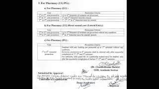 DBATU University Promotion Criteria B  & M Pharmacy 
