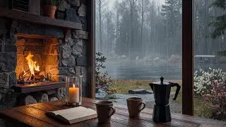 Cozy Rainy Caf&eacute; Jazz ☕ Window Rain Sounds & Smooth Jazz for Work, Study & Chill
