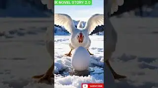 A large egg falls from the nest into the snow