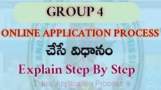 HOW TO APPLY GROUP 4 ONLINE APPLICATION PROCESS 2022TSPSC