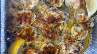 🦪 Устрицы с чесночным маслом (3 варианта: с креветками, с беконом и без)