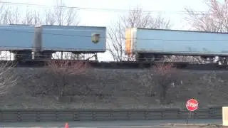 CSX Q019 Train on Elevated Tracks