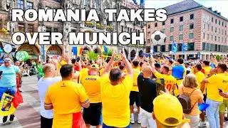 Romanian Fans take over Munich's Marienplatz 😀 ⚽️ UEFA EURO 2024
