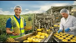 Inside a Modern Pineapple Plant Whole Pineapples to Canned Golden Slices Full Process