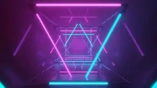 Hypnotic Metallic VJ LOOP NEON Tunnel Abstract Background Video 4k Visuals Party Lights Blue & Pink