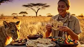 Would you dare to sit at the same table with a wild lion? 🦁🍽️ Pure AI ASMR Experience