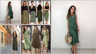 LOOKS DE MODA COLOR VERDE MILITAR/VESTIDOS, FALDAS,Y BLUSAS  VERDE OLIVO