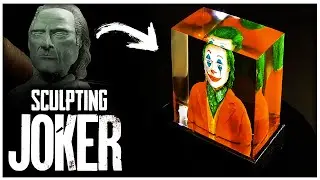 SCULPTING THE JOKER MOVIE LAMP -Polymer Clay with Epoxy Resin & Wood