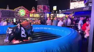 06  Epic Fail! Benidorm Bull Ride Gone Wrong   Must See Mechanical Bull Mishap in Spain