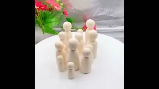 Unfinished Wood Boy Girl Peg Doll Natural Wooden DIY Craft Graffiti Unfinished Solid Woo #diy #art