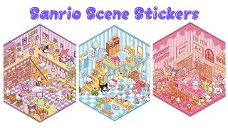 Create Cute Sanrio House Scenes with Stickers set  ASMR   #cindyasmr