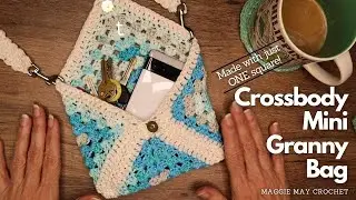 One Square Mini Granny Bag - Step by Step for Beginners!