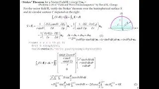 Stokes' Theorem with MATLAB