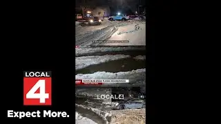Water main break floods Detroit neighborhood