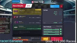 Hitting 173,000 Races Live! (Nitro Type)