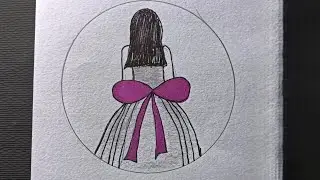 Very easy girl drawing/girl drawing step by step/circle drawing @alienshorts8002 