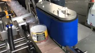 automatic taper cup adhesive sticker labeling machine