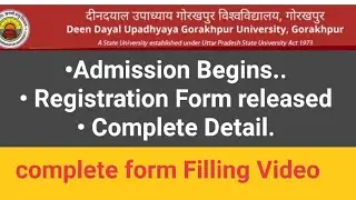 Deen Dayal Upadhyay University Gorakhpur || Admission 2021-22|| UG and PG || BSc , B.Com.   .......