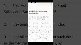 FSS ACT 2006. Watch full video. Detailed discussion on fas act 2006 #foodsafetyofficerexam #fso