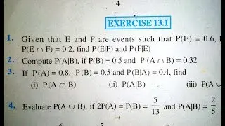 12 th (NCERT) Mathematics- PROBABILITY | EXERCISE- 13.1 (Solution) | Pathshala (Hindi)