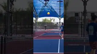 Guy gets mad playing pickleball and throws his paddle into the woods! #pickleball #funny