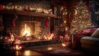 🔥 Cozy Christmas Fireplace (9 Hours) | Rustic Stone Fireplace | Relaxing Crackling Fire Ambience
