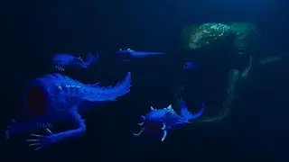 Bahamut Fish vs all space monsters | sea monsters animation