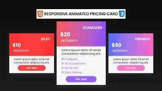 Animated Pricing Card Using HTML & CSS | devRasen | Design Complete Responsive Animated Pricing Card
