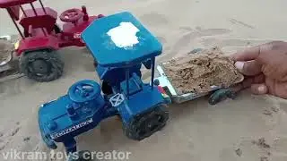 John Deere tractor tyear fitting and sand loading at home||vikram toys creator
