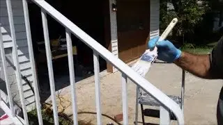 How to Paint A Wrought Iron Railing   - Using Rustoleum Clean White Primer
