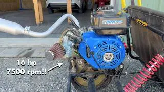 Black widow go kart gets stage 2 kit!! (Cam, rod, valve springs, etc.)