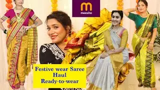 Meesho Festive Saree Haul Starting 399/-| Ready to wear Saree| Marathi saree #sapnaprabhat