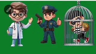 🩺👮&zwj;♂️🚔 Doctor, Police & Thief Story 🦹&zwj;♂️🔒 cartoon dhamaka #funny #cartoon 
