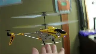 SYMA S107G RC Mini Electric helicopter installed Gyro Fight & Landings in door.