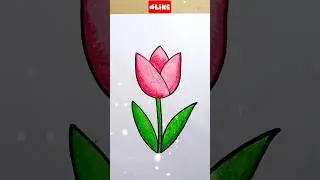 how to draw tulip flower// tulip flower drawing easy #tulip #flowers #drawing #trending